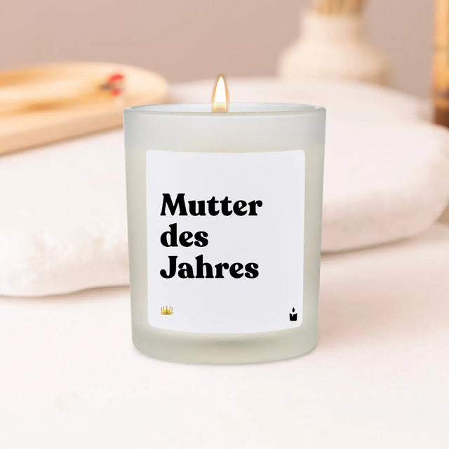 Duftkerze Weiss Woody Mutter des Jahres von ChattyCandles