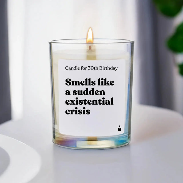 Duftkerze Rainbow Flowery Candle for 30th Birthday - Smells like a sudden existential crisis von ChattyCandles