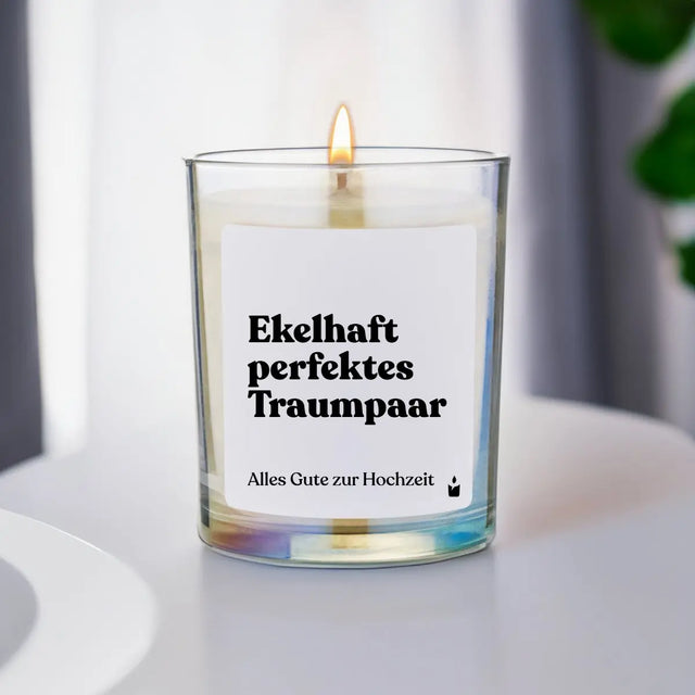 Duftkerze Rainbow Woody Ekelhaft perfektes Traumpaar - Alles Gute zur Hochzeit von ChattyCandles