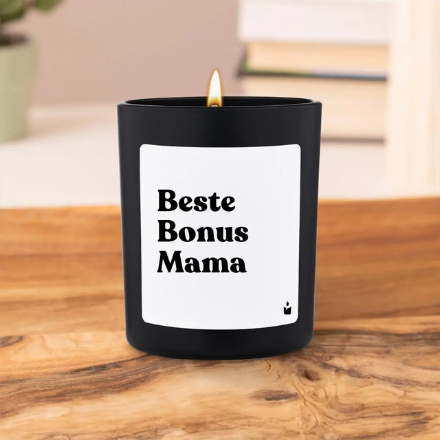 Duftkerze Schwarz Woody Beste Bonus Mama von ChattyCandles