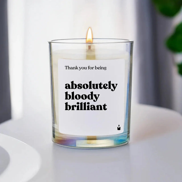 Duftkerze Rainbow Woody Thank you for being absolutely bloody brilliant von ChattyCandles