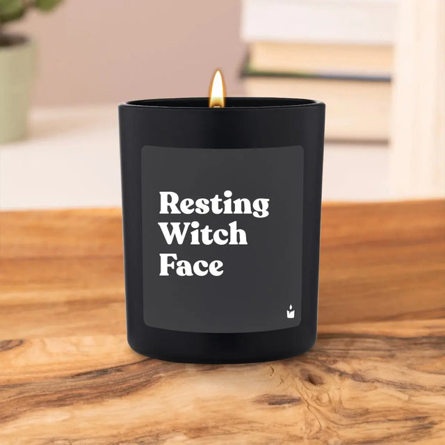 Duftkerze Schwarz Flowery Resting Witch Face von ChattyCandles