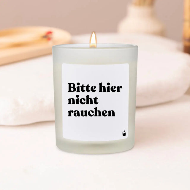 Duftkerze Weiss Woody Bitte hier nicht rauchen von ChattyCandles