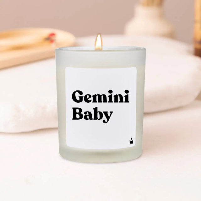 Duftkerze Weiss Woody Gemini Baby von ChattyCandles