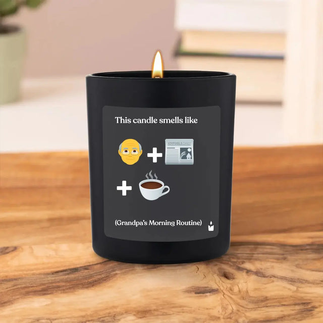 Duftkerze Schwarz Flowery Grandpa's morning routine von ChattyCandles