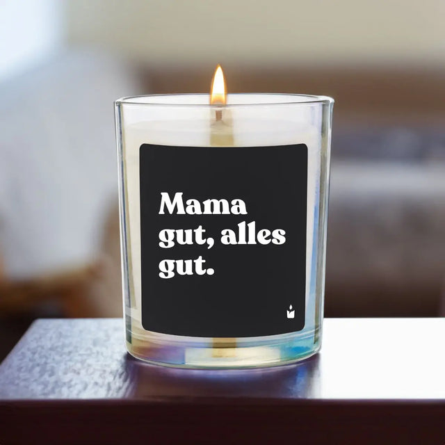 Duftkerze Rainbow Woody Mama gut, alles gut. von ChattyCandles