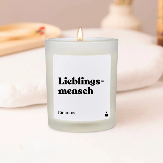 Duftkerze Weiss Flowery Lieblingsmensch von ChattyCandles