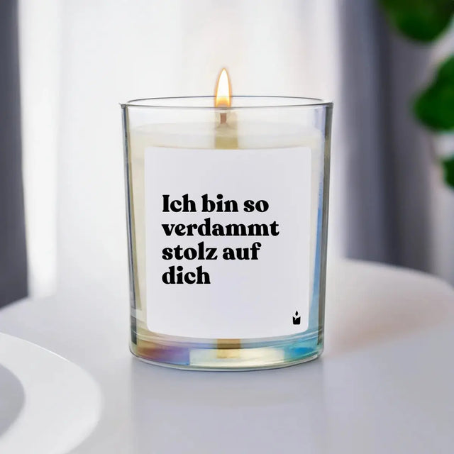 Duftkerze Rainbow Woody Ich bin so verdammt stolz auf dich von ChattyCandles