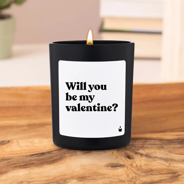 Duftkerze Schwarz Flowery Will you be my valentine? von ChattyCandles