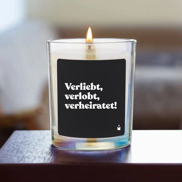 Duftkerze Rainbow Woody Verliebt, verlobt, verheiratet! von ChattyCandles