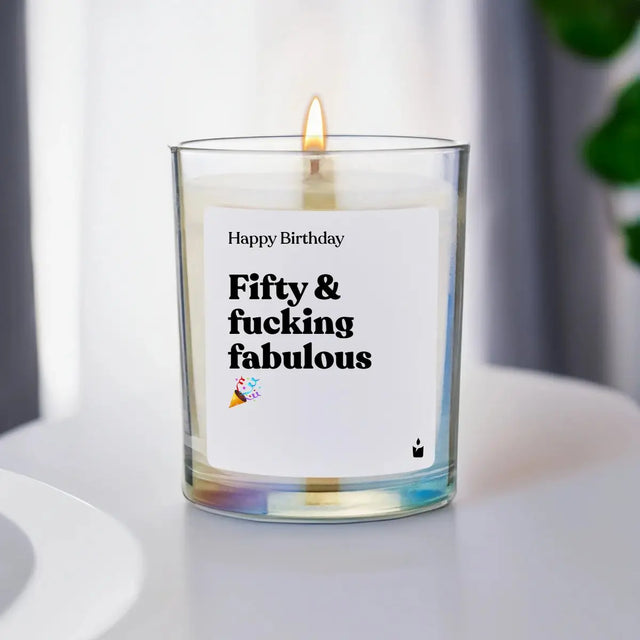 Duftkerze Rainbow Flowery Fifty and fucking fabulous von ChattyCandles