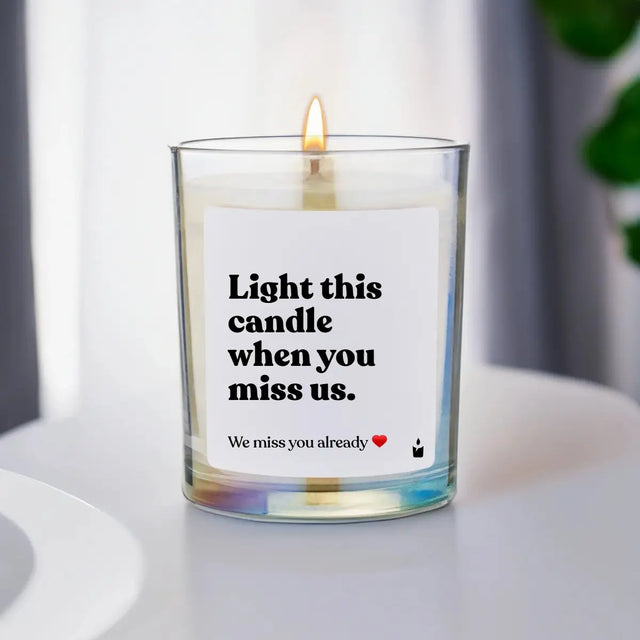 Duftkerze Rainbow Woody Light this candle when you miss us. von ChattyCandles