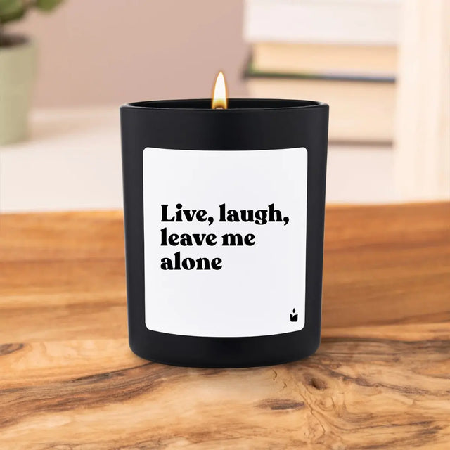 Duftkerze Schwarz Flowery Live, laugh, leave me alone von ChattyCandles
