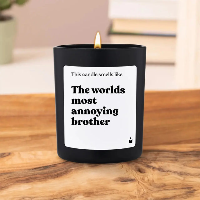 Duftkerze Schwarz Flowery The worlds most annoying brother von ChattyCandles