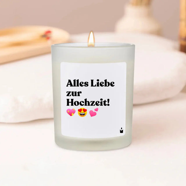 Duftkerze Weiss Flowery Alles Liebe zur Hochzeit! von ChattyCandles