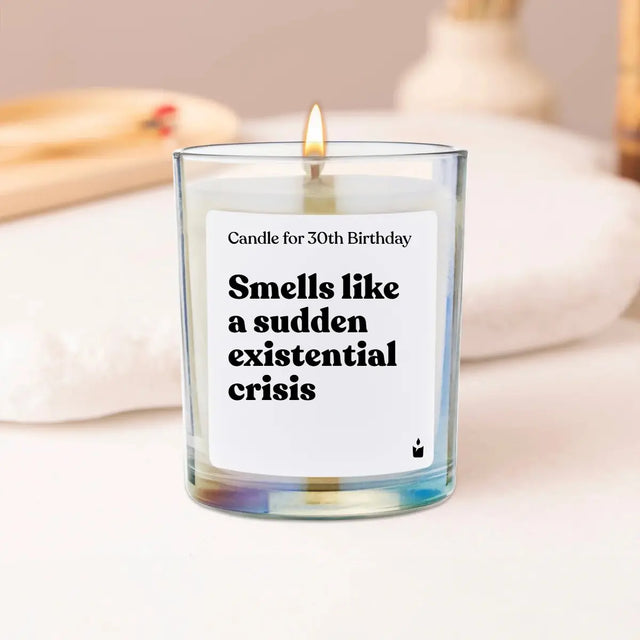 Duftkerze Rainbow Flowery Candle for 30th Birthday - Smells like a sudden existential crisis von ChattyCandles