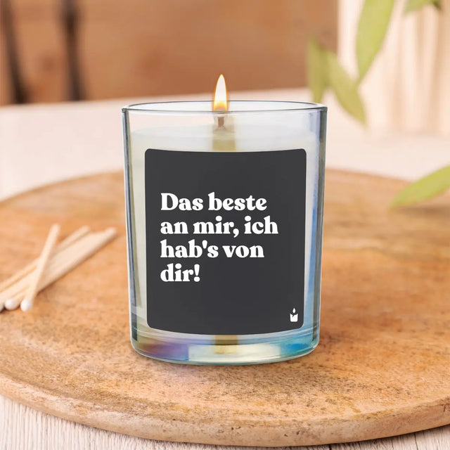 Duftkerze Rainbow Woody Das beste an mir, ich hab's von dir! von ChattyCandles