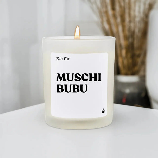 Duftkerze Weiss Woody MUSCHI BUBU von ChattyCandles