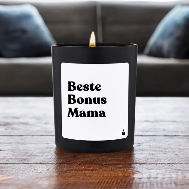 Duftkerze Schwarz Woody Beste Bonus Mama von ChattyCandles