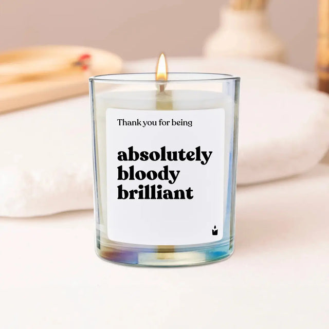 Duftkerze Rainbow Woody Thank you for being absolutely bloody brilliant von ChattyCandles