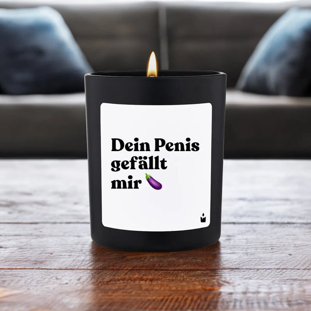 Duftkerze Schwarz Woody Dein Penis gefällt mir von ChattyCandles