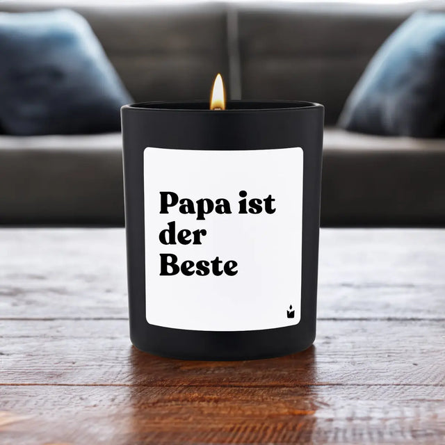 Duftkerze Schwarz Flowery Papa ist der Beste von ChattyCandles