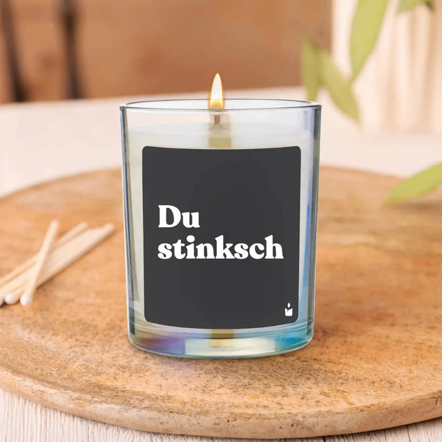 Duftkerze Rainbow Woody Du stinksch von ChattyCandles