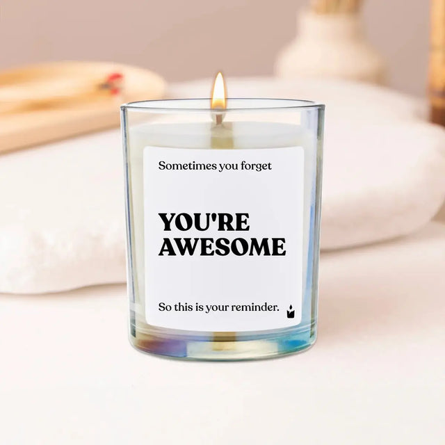 Duftkerze Rainbow Flowery Sometimes you forget - you're awesome - so this is your reminder von ChattyCandles