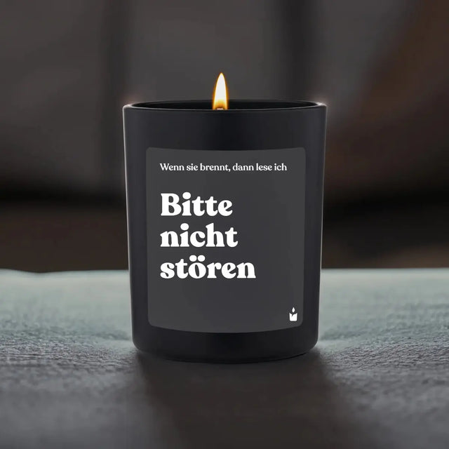 Duftkerze Schwarz Flowery Wenn sie brennt, dann lese ich - Bitte nicht stören von ChattyCandles