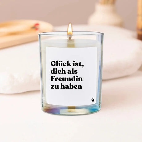 Duftkerze Rainbow Flowery Glück ist, dich als Freundin zu haben von ChattyCandles