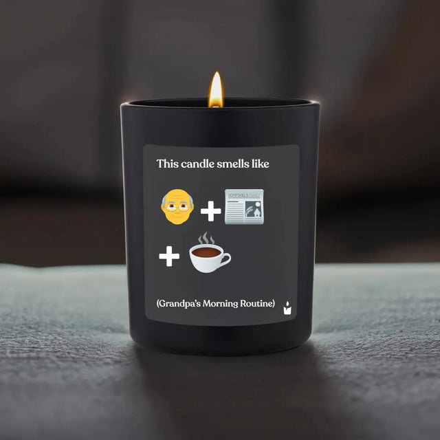 Duftkerze Schwarz Flowery Grandpa's morning routine von ChattyCandles