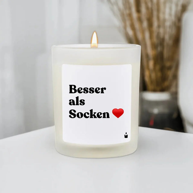 Duftkerze Weiss Woody Besser als Socken von ChattyCandles