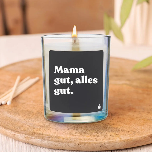 Duftkerze Rainbow Woody Mama gut, alles gut. von ChattyCandles