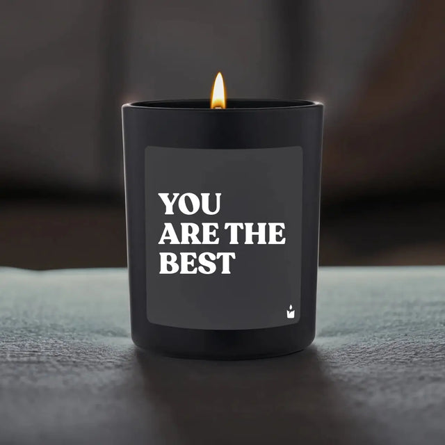 Duftkerze Schwarz Flowery You are the best von ChattyCandles
