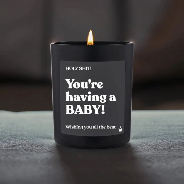 Duftkerze Schwarz Flowery You're having a BABY! von ChattyCandles