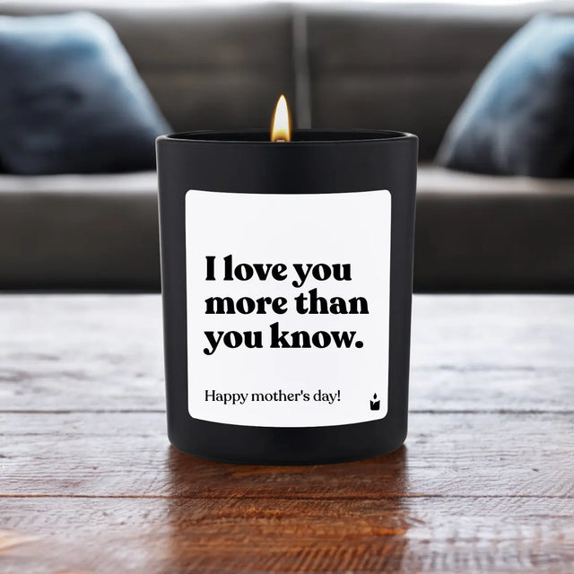 Duftkerze Schwarz Woody I love you more than you know. von ChattyCandles