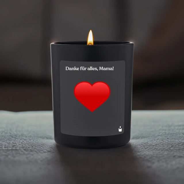 Duftkerze Schwarz Woody Danke für alles, Mama! von ChattyCandles