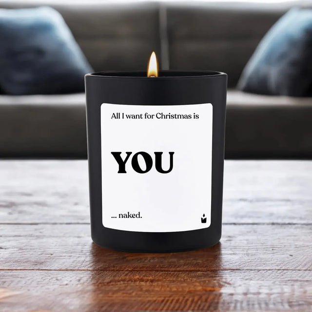 Duftkerze Schwarz Woody All I want for Christmas is you von ChattyCandles