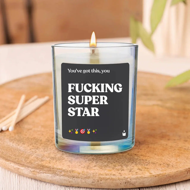 Duftkerze Rainbow Woody FUCKING SUPER STAR von ChattyCandles