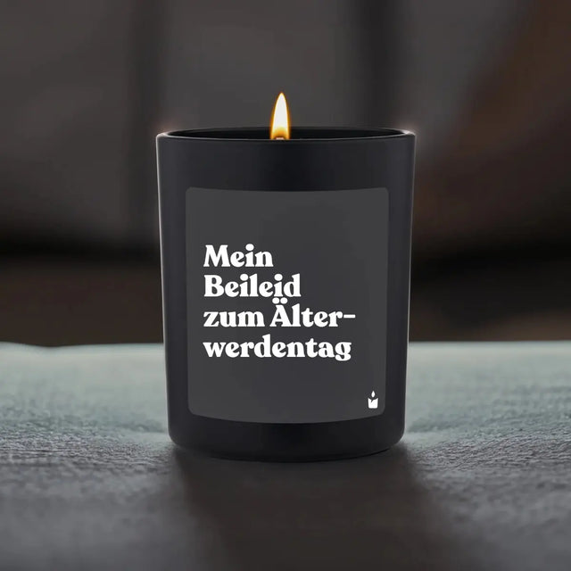Duftkerze Schwarz Flowery Mein Beileid zum Älterwerdentag von ChattyCandles