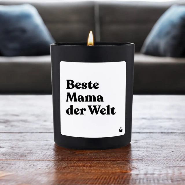 Duftkerze Schwarz Woody Beste Mama der Welt von ChattyCandles