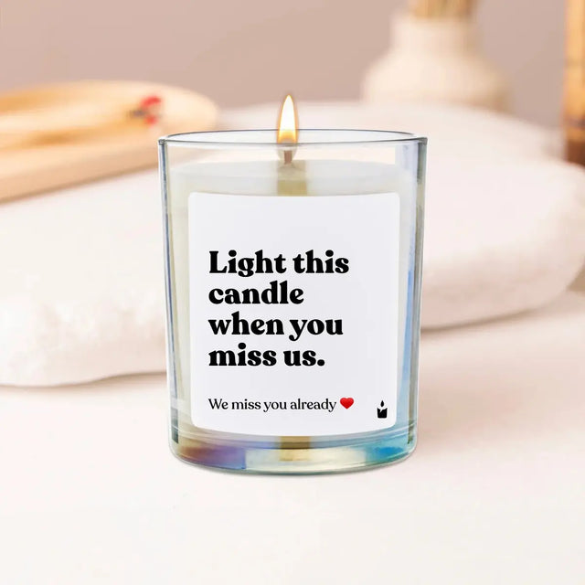 Duftkerze Rainbow Woody Light this candle when you miss us. von ChattyCandles