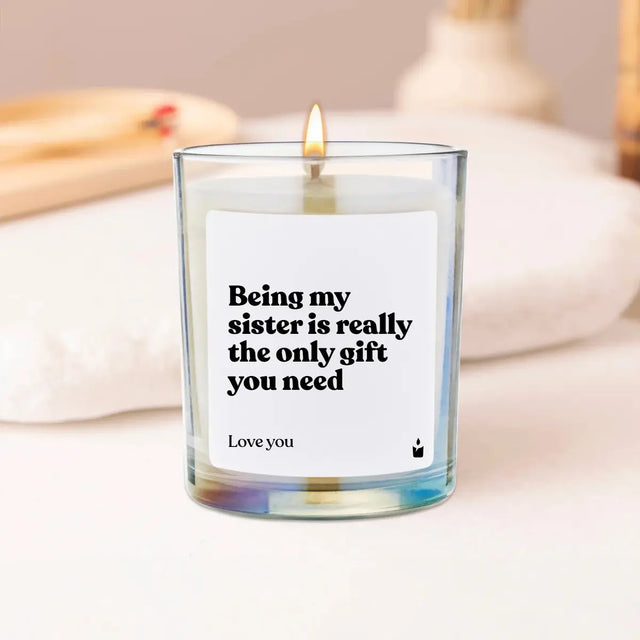 Duftkerze Rainbow Flowery Being my sister is really the only gift you need von ChattyCandles