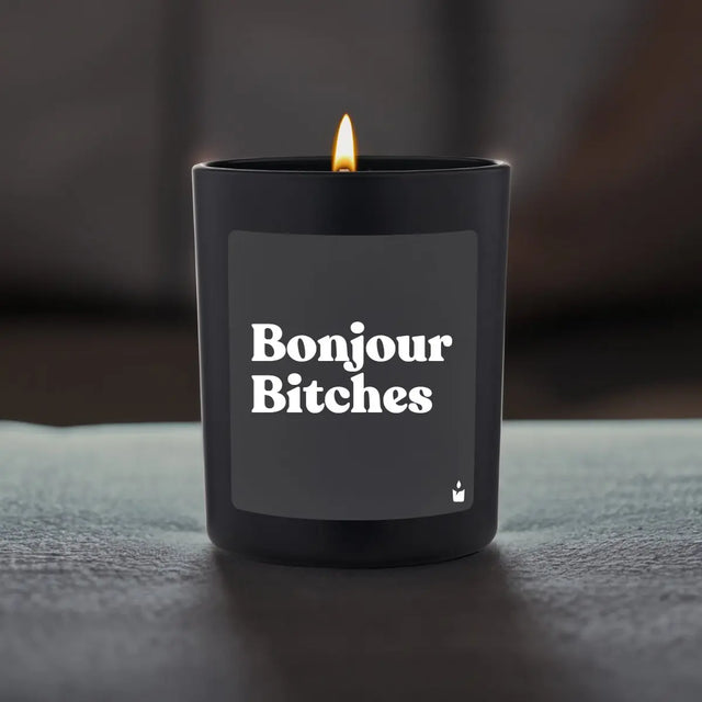 Duftkerze Schwarz Flowery Bonjour Bitches von ChattyCandles