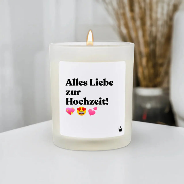Duftkerze Weiss Flowery Alles Liebe zur Hochzeit! von ChattyCandles
