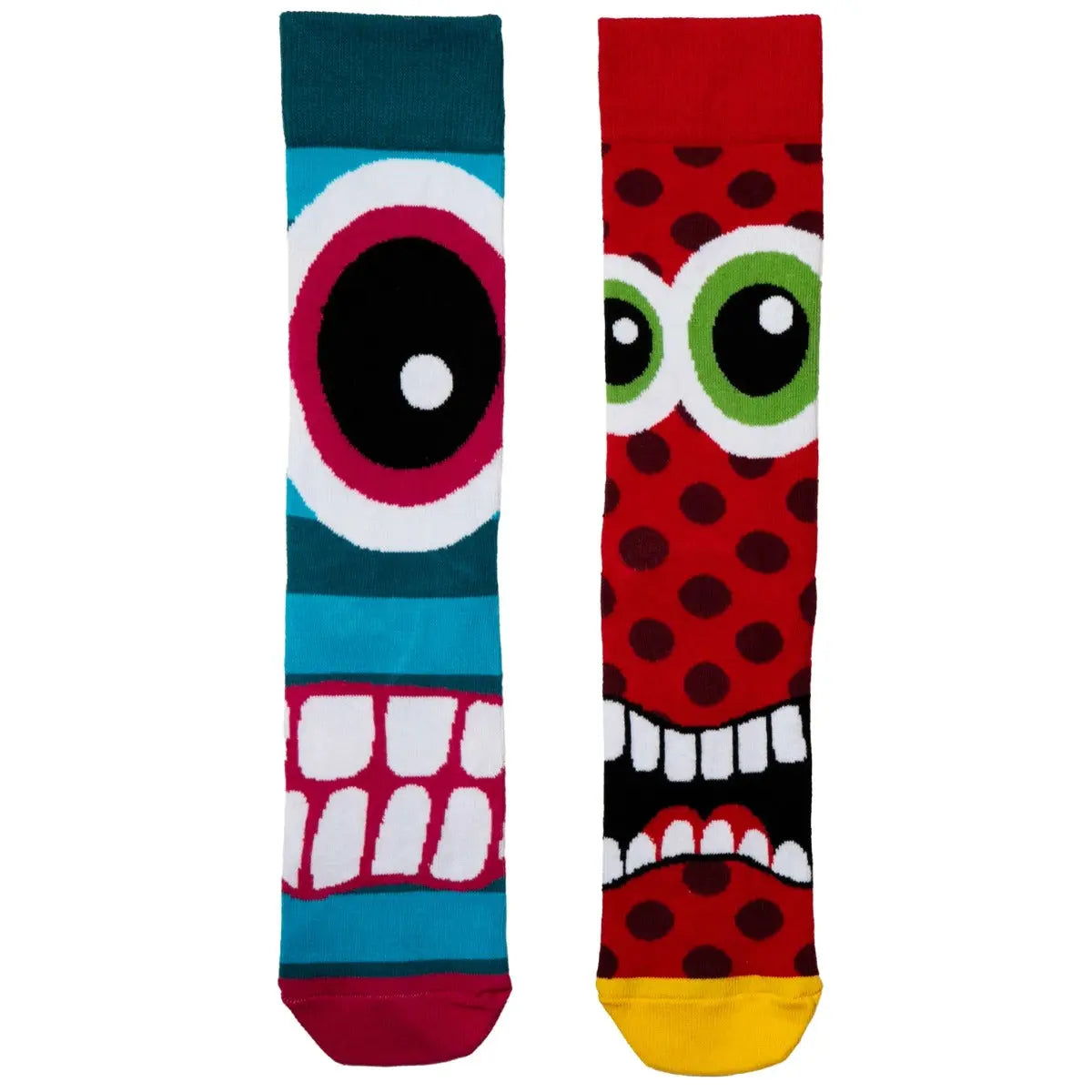 Einzelne Socken im 6er Pack, THE STRESS HEADS Bunte Monster, Gr. 39-46, mit Geschenkbox von guteszeug.ch
