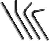 Edelstahl Trinkhalme Biegbar Schwarz 4er Set 22cm von KNYG