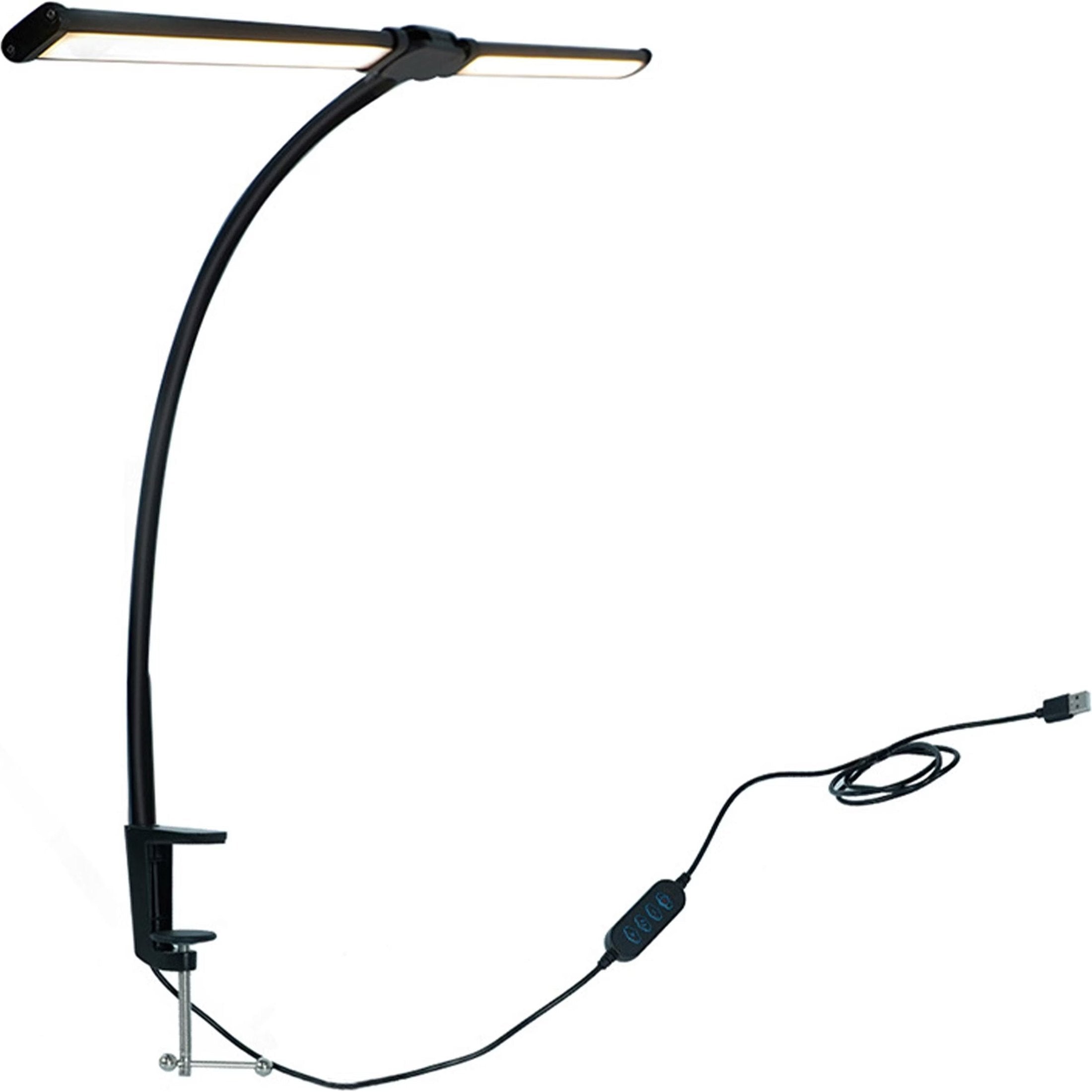 Klemmbare Schreibtischlampe LED 61cm Schwarz-Silber