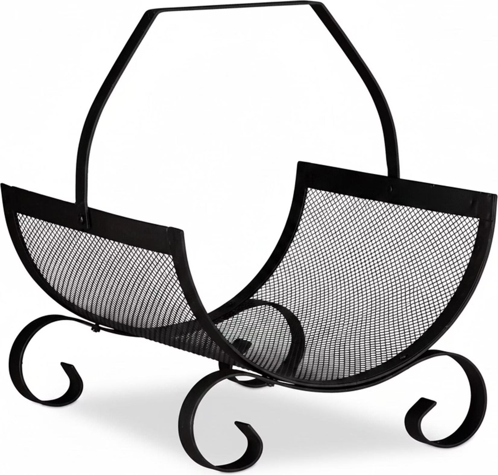 Kaminholzkorb schwarz Schwarz von Relaxdays