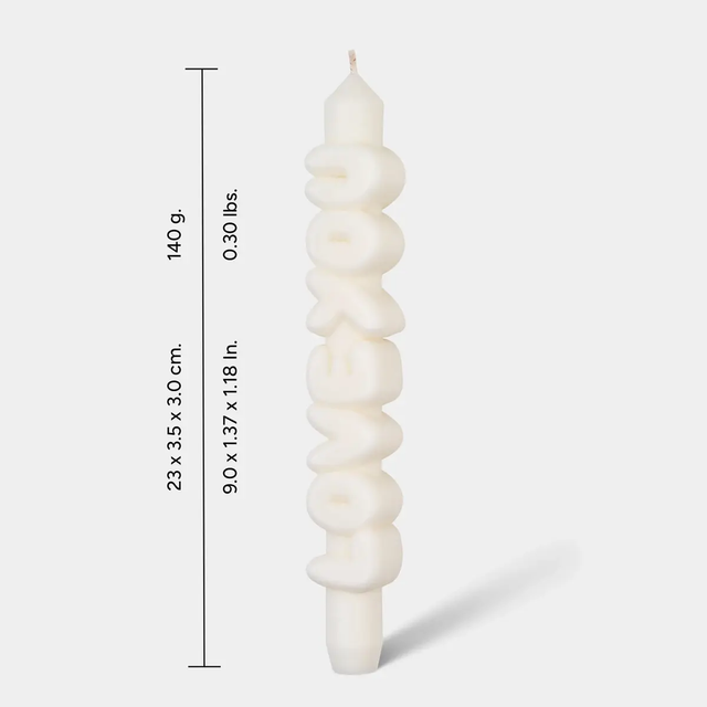 Kerze Taper candle LOVE YOU weiss von Taper Candles